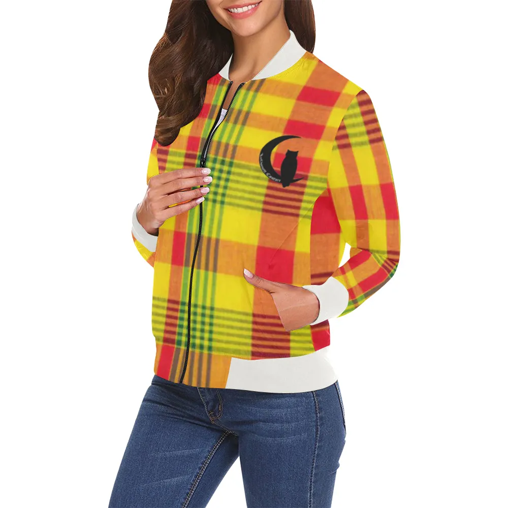 MADRAS All Over Print Bomber Jacket for Women