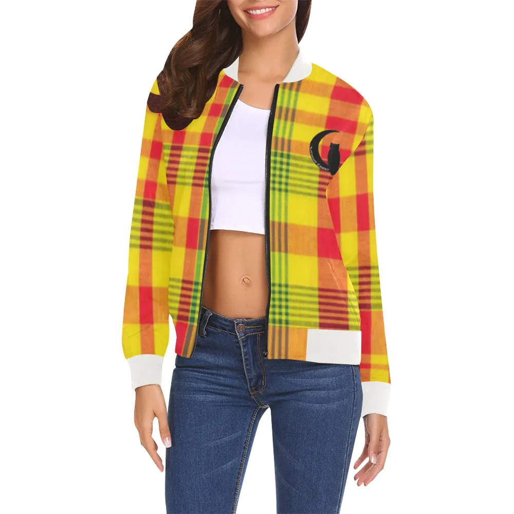 MADRAS All Over Print Bomber Jacket for Women