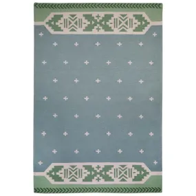 Manali Flatweave Rug - Blue and Green