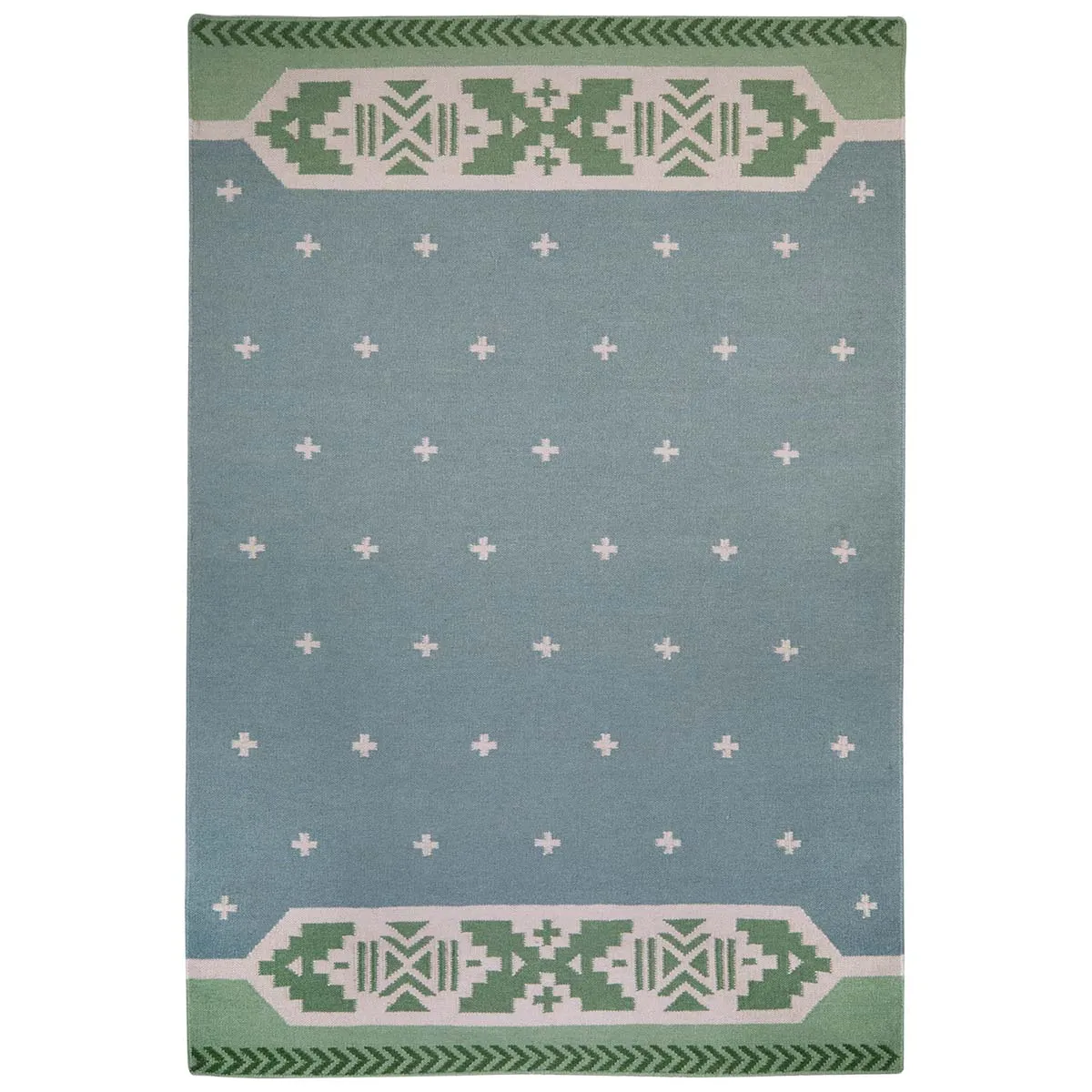 Manali Flatweave Rug - Blue and Green