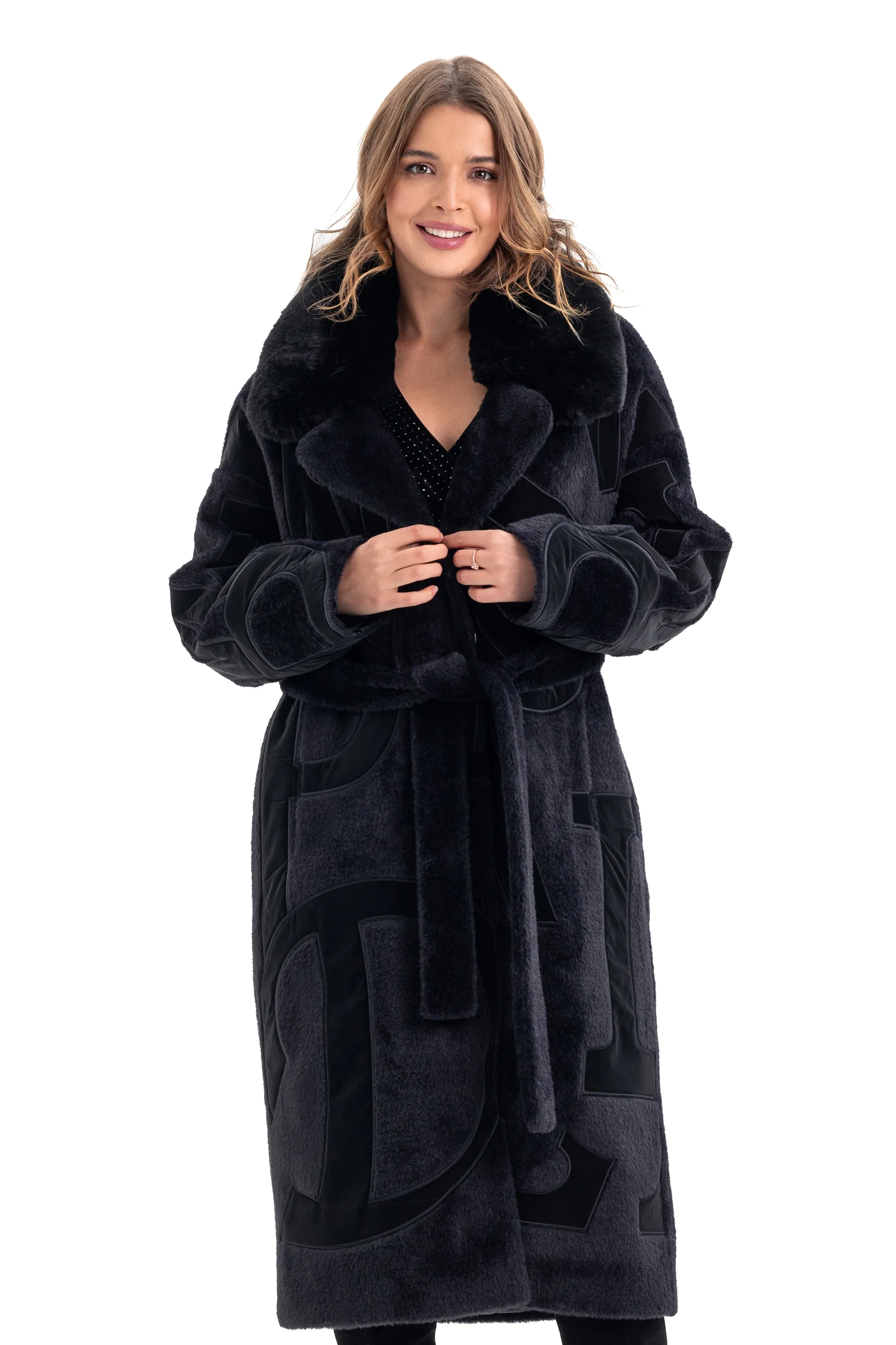 Maru Wool Blend Intarsia Winter Coat