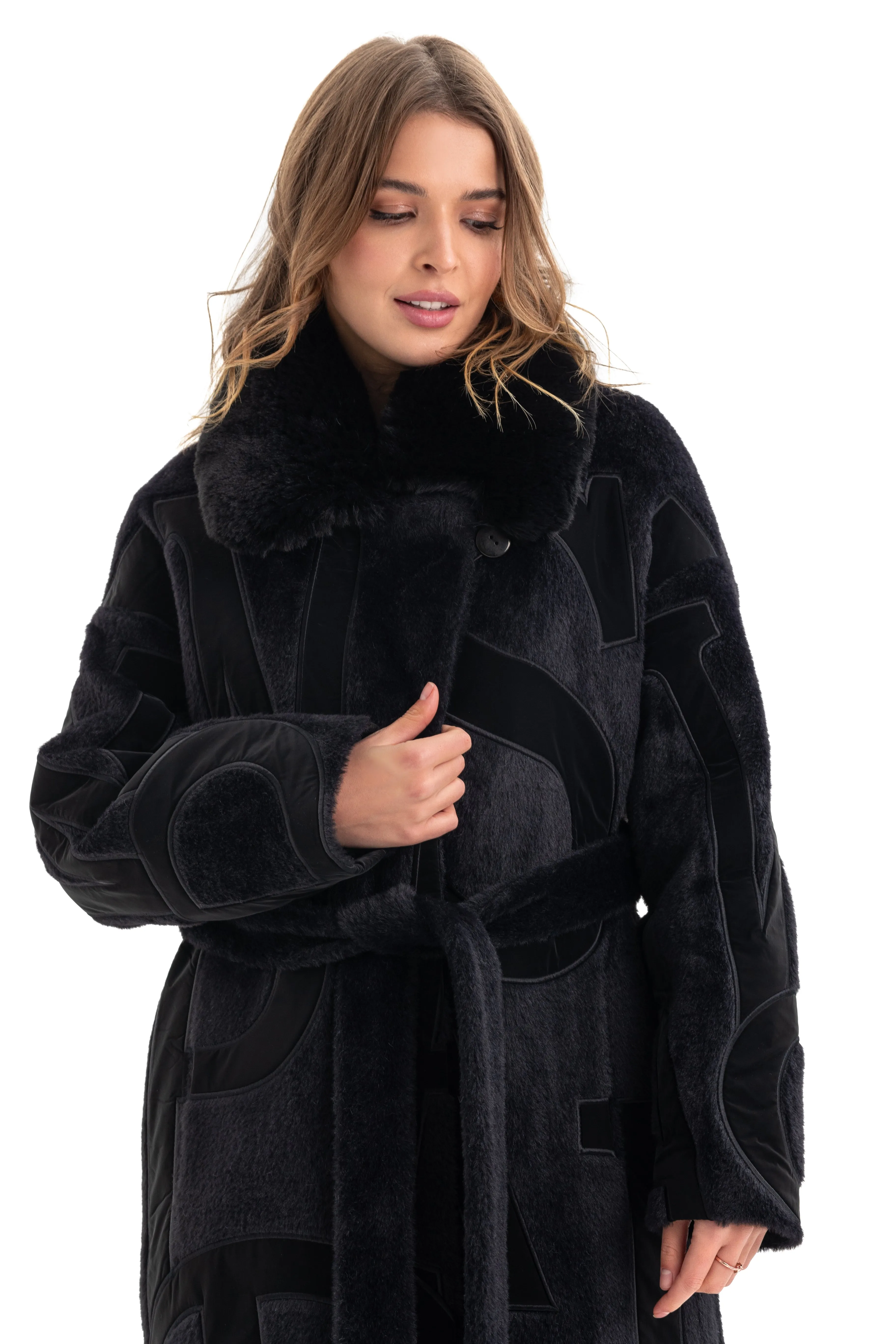 Maru Wool Blend Intarsia Winter Coat