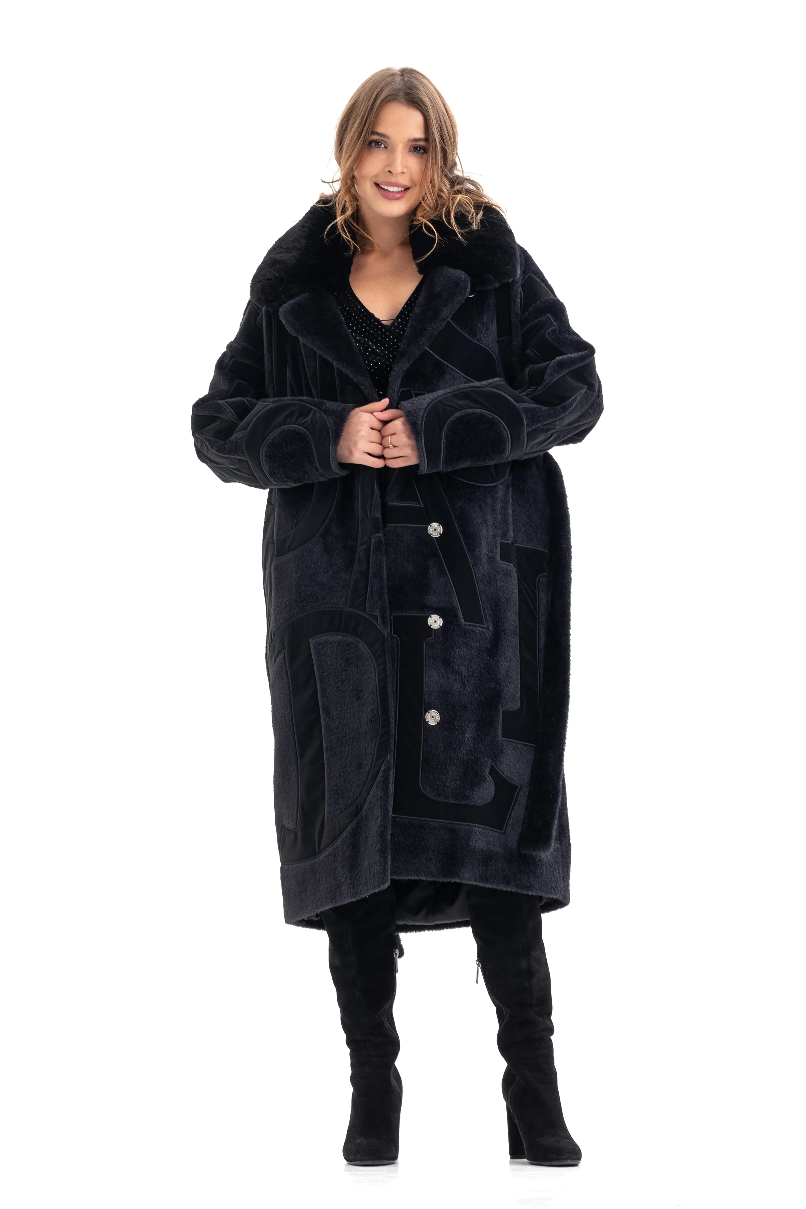 Maru Wool Blend Intarsia Winter Coat