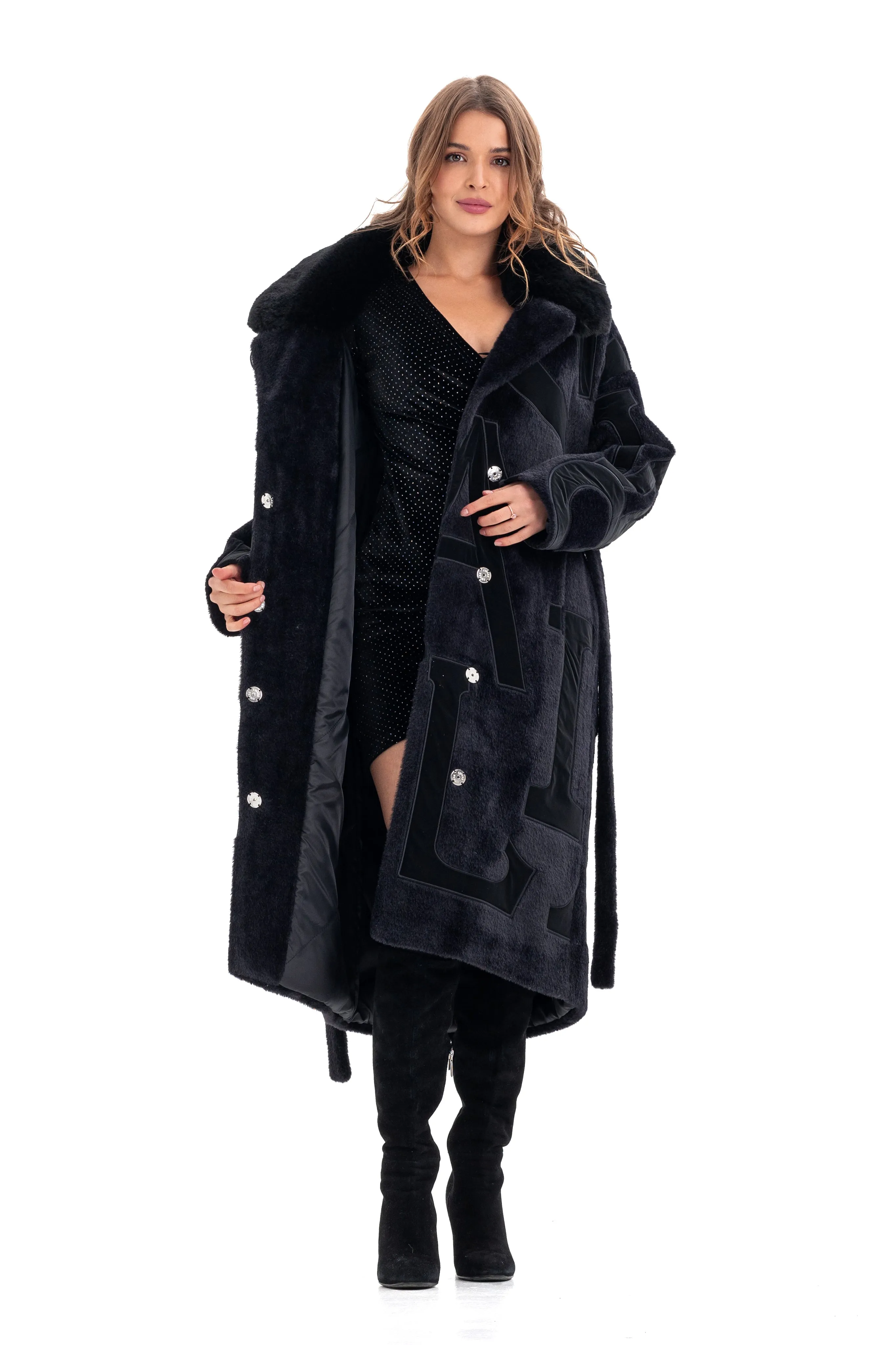 Maru Wool Blend Intarsia Winter Coat