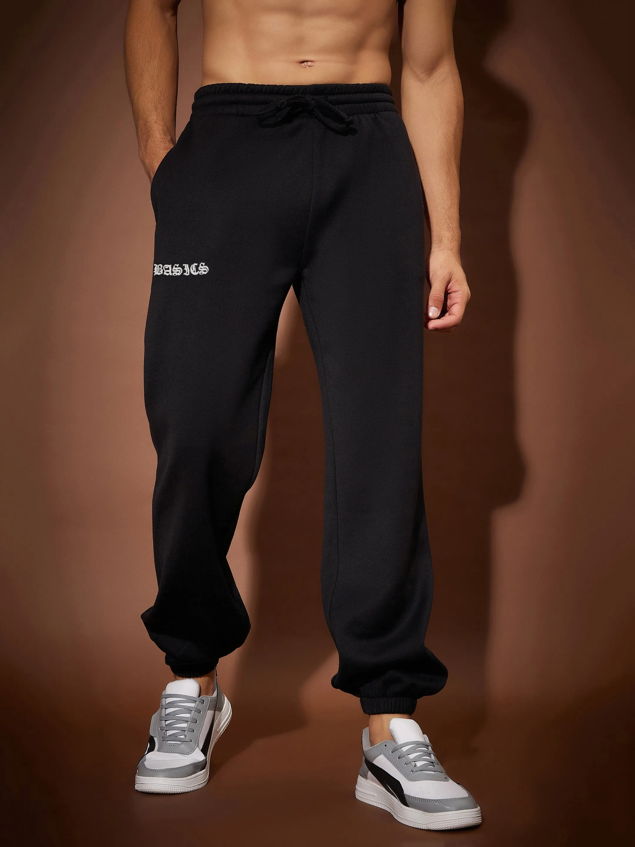 Men Black BASIC Oversized Joggers