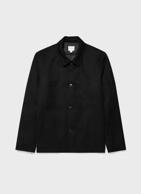 Men's Insulated Wool Jacket in Black