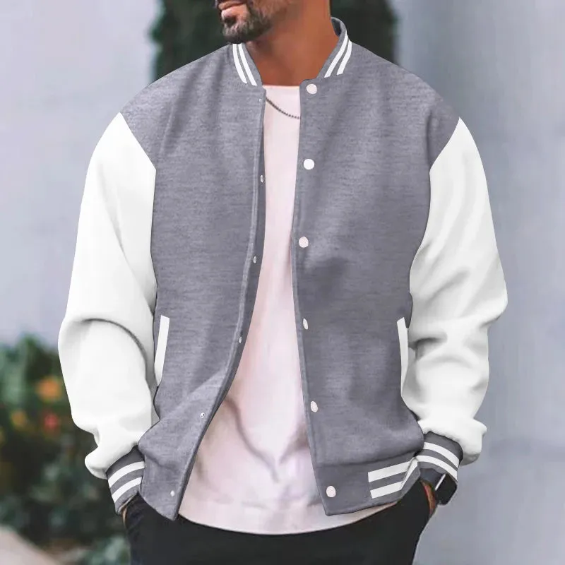 Men’s Loose Baseball Bomber Jacket