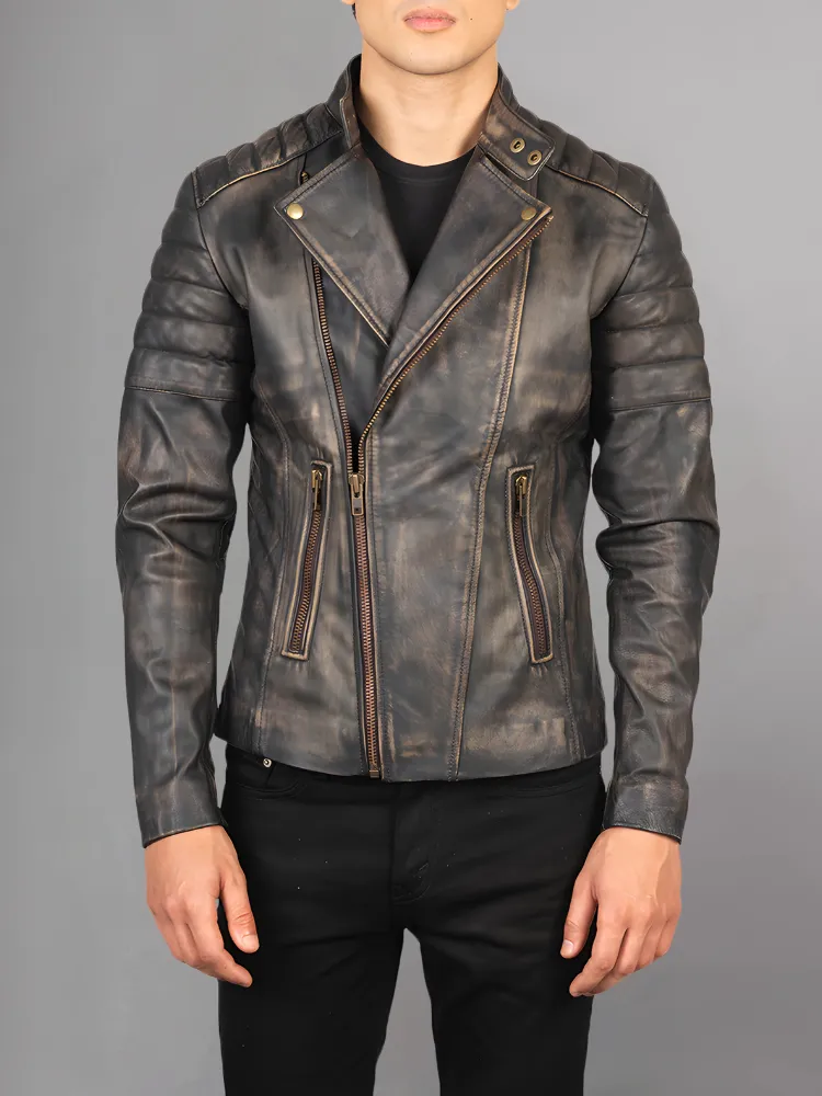 Men’s Stylish Black Biker Leather Jacket