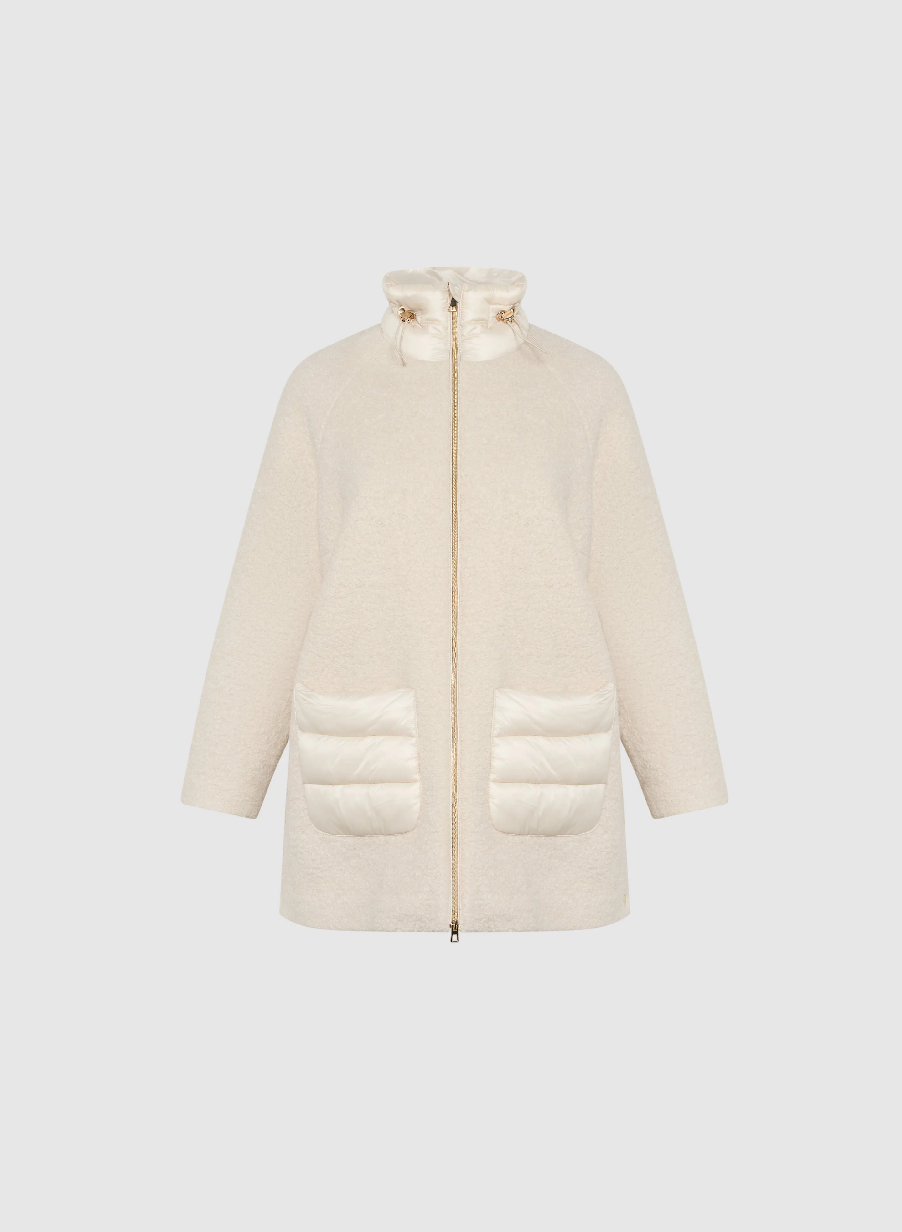 Mixed Puffer Wool-Blend Coat