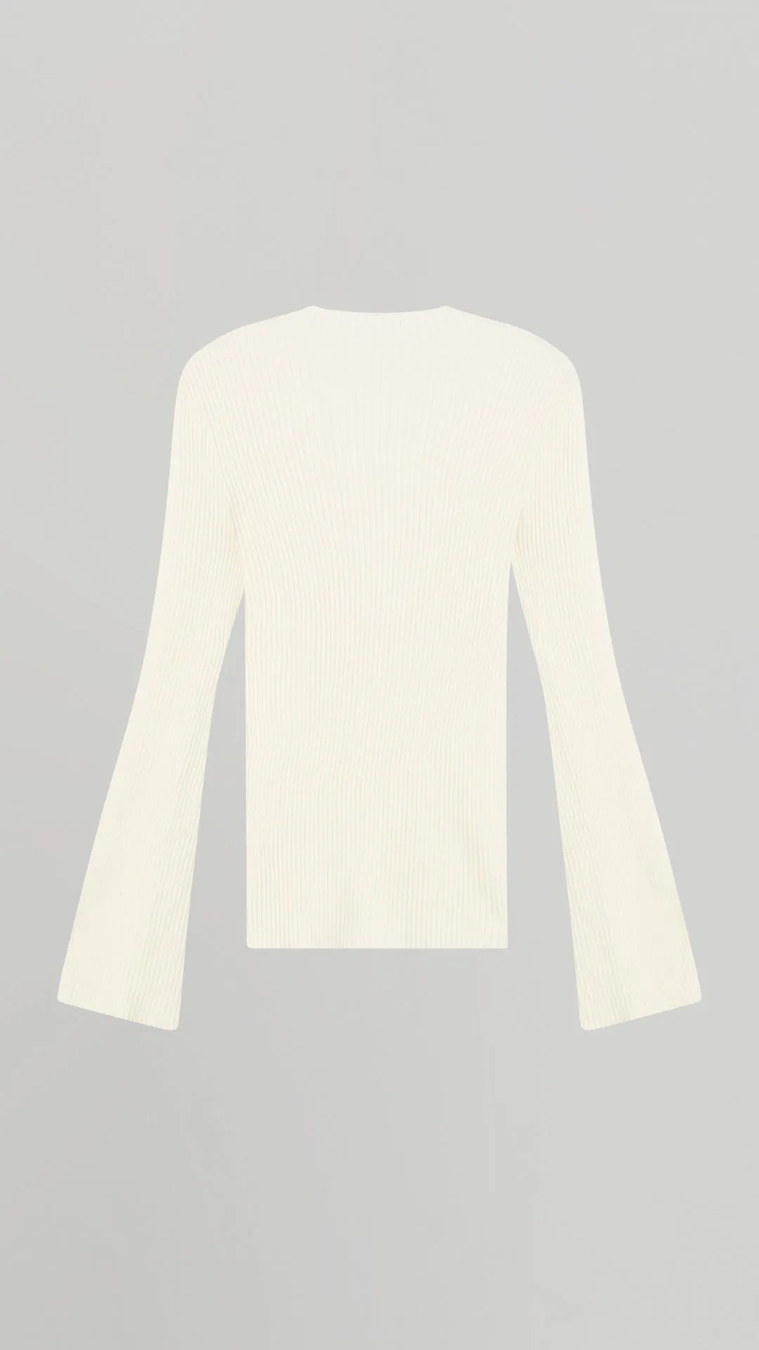 MOCK NECK FLUTTER SLEEVE SWEATER