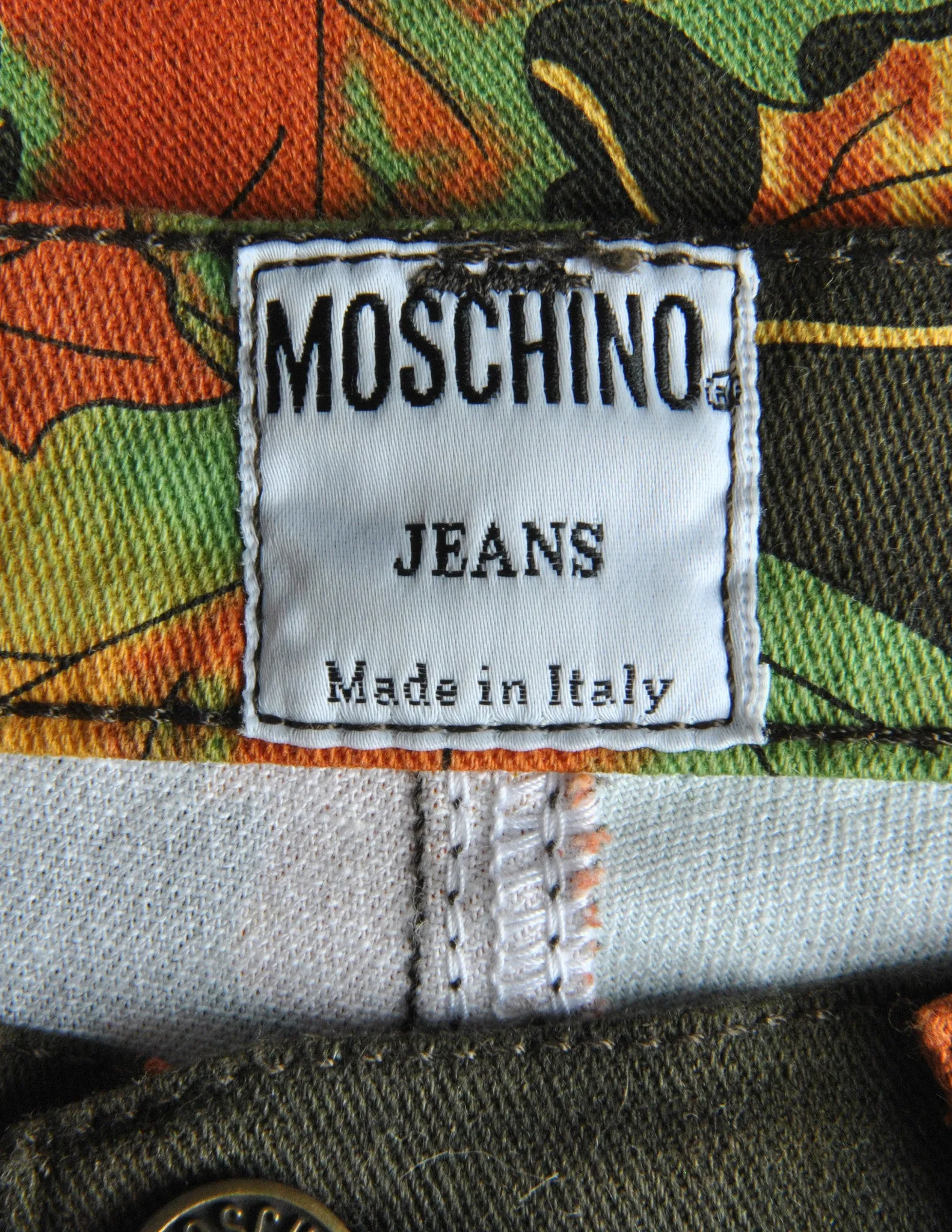 Moschino Vintage Leaf Pattern Jeans