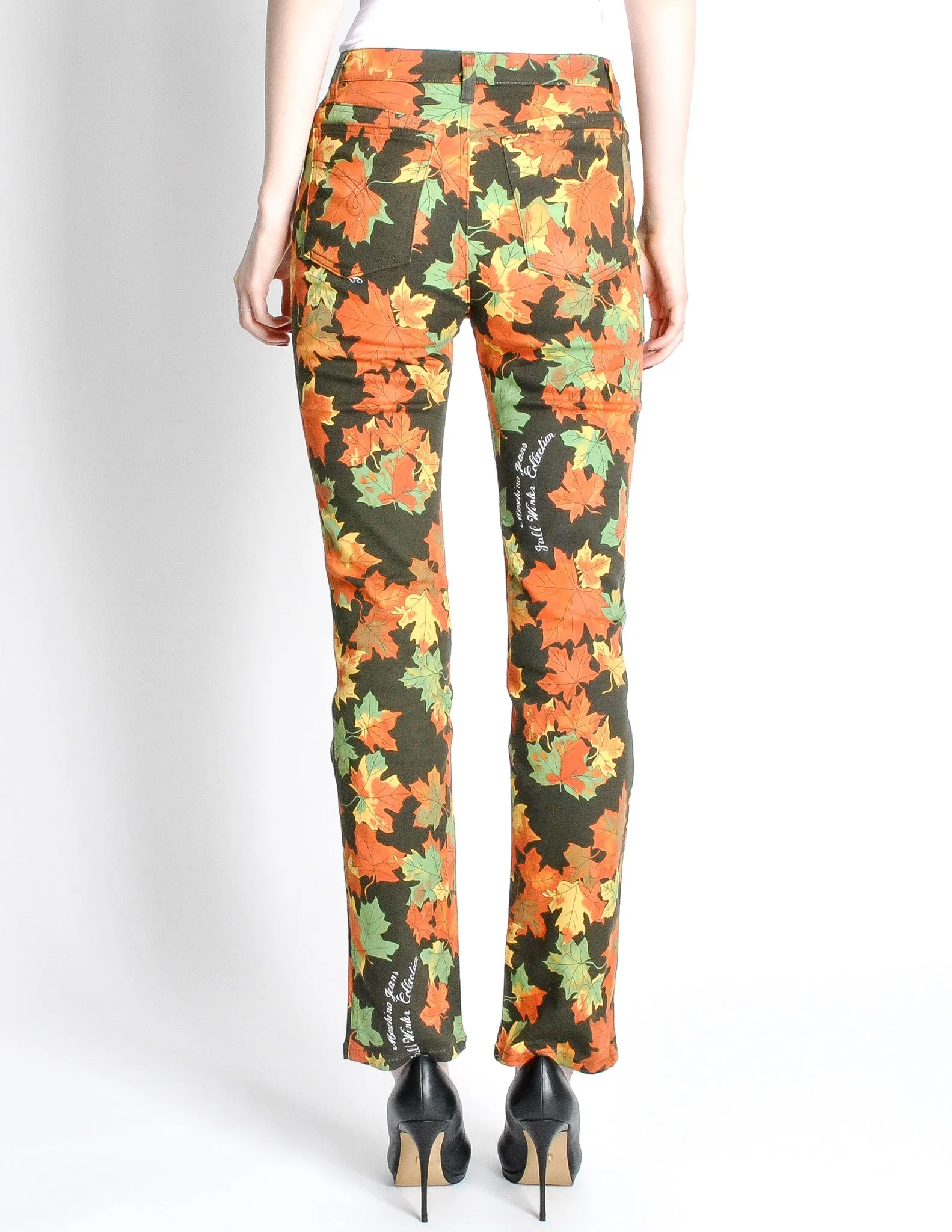 Moschino Vintage Leaf Pattern Jeans