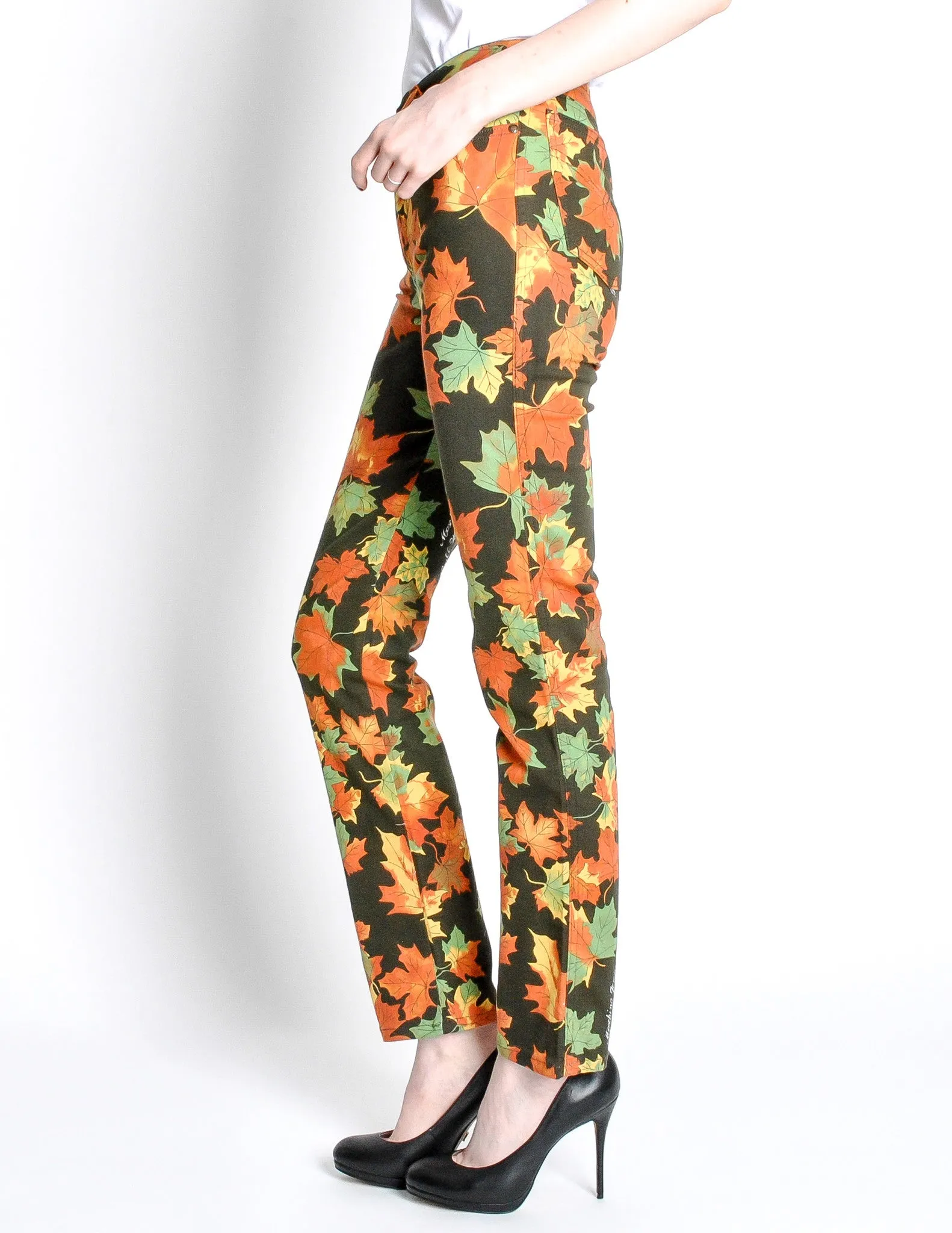 Moschino Vintage Leaf Pattern Jeans