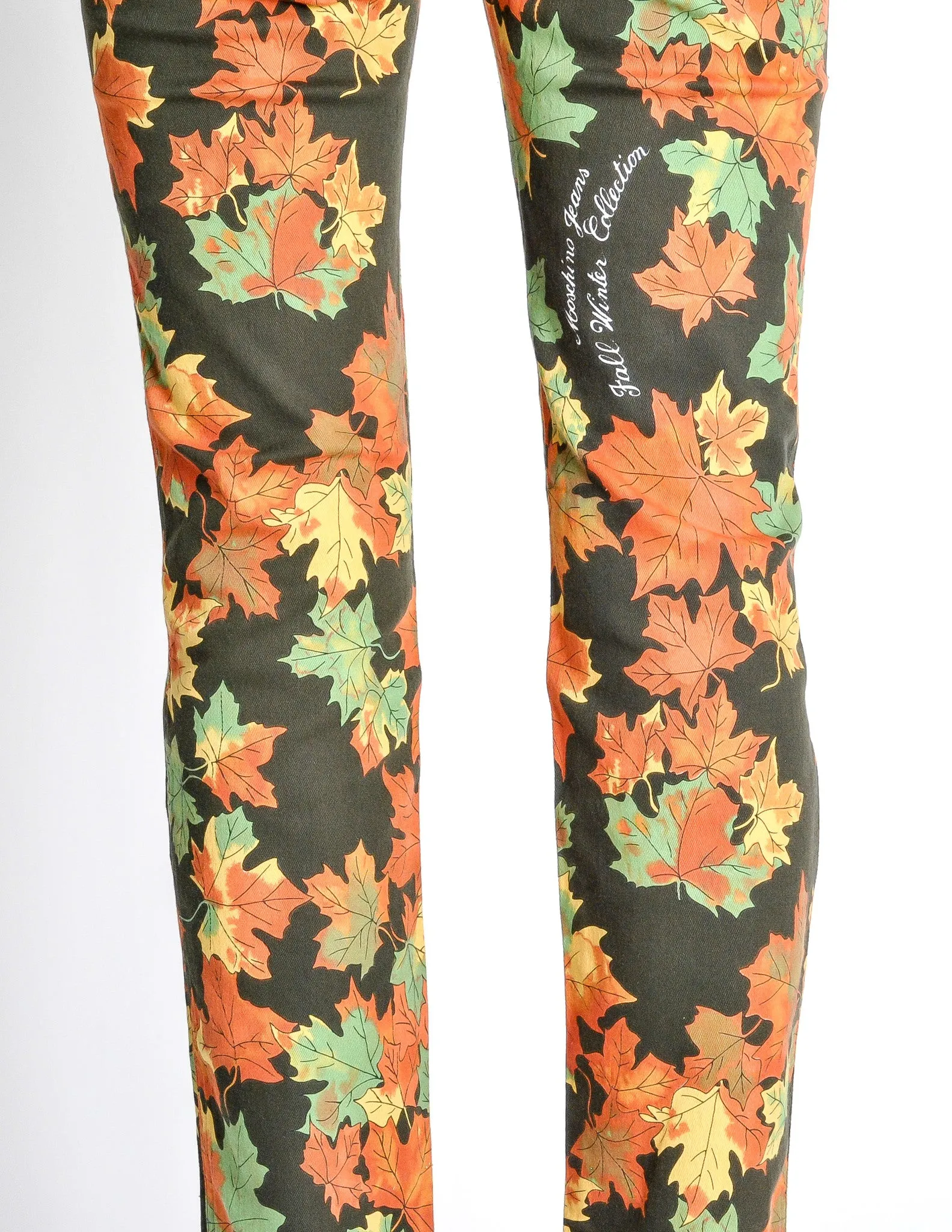 Moschino Vintage Leaf Pattern Jeans