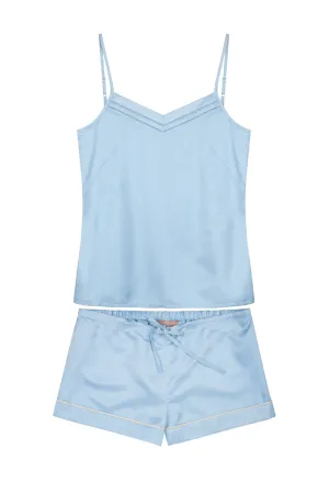 Mulberry Silk Camisole & Shorts Set - Andaman Blue