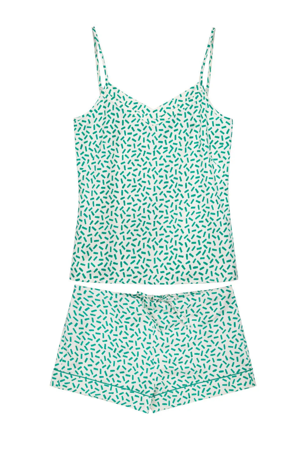 Mulberry Silk Camisole & Shorts Set - Andaman Green