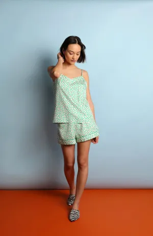 Mulberry Silk Camisole & Shorts Set - Andaman Green