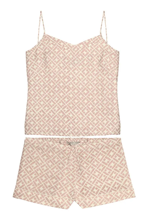 Mulberry Silk Camisole & Shorts Set - Leh Blush