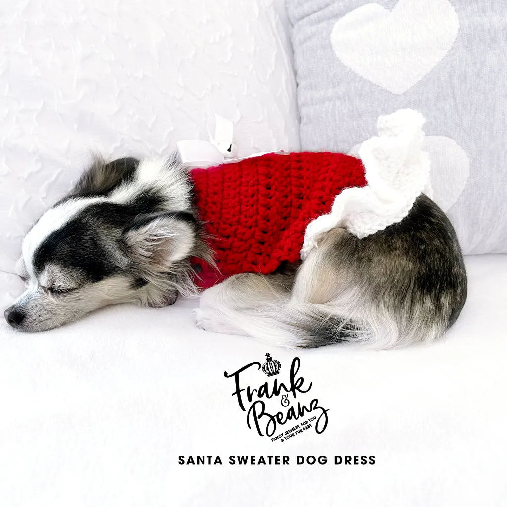 My Santa Crochet Knitted Dog Dress Christmas Sweater