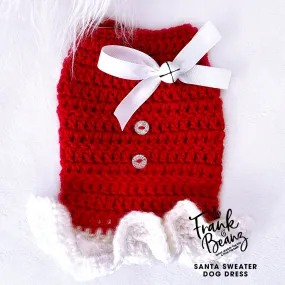 My Santa Crochet Knitted Dog Dress Christmas Sweater