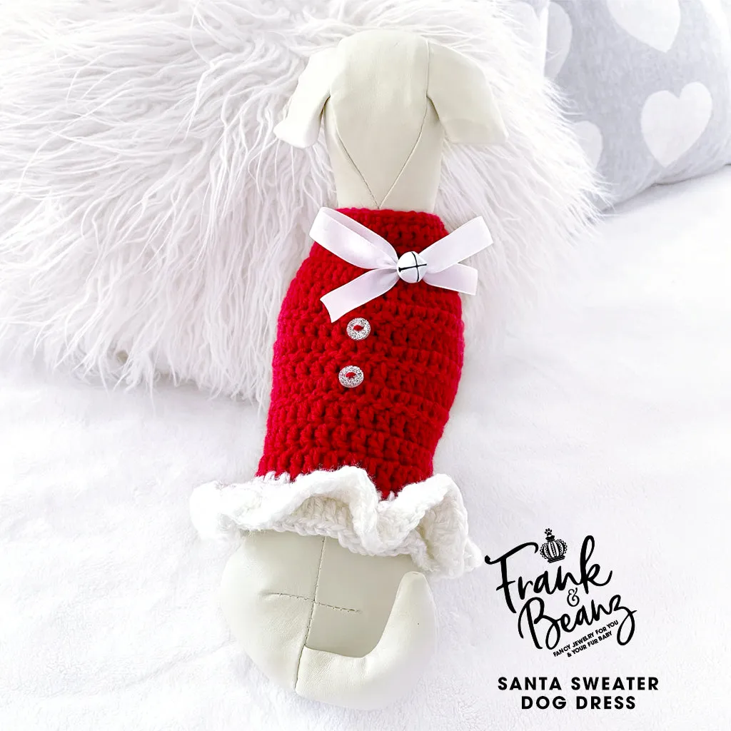 My Santa Crochet Knitted Dog Dress Christmas Sweater