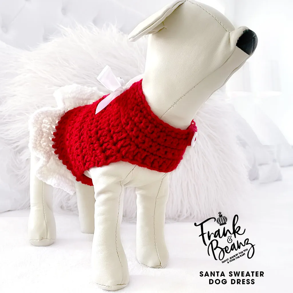 My Santa Crochet Knitted Dog Dress Christmas Sweater