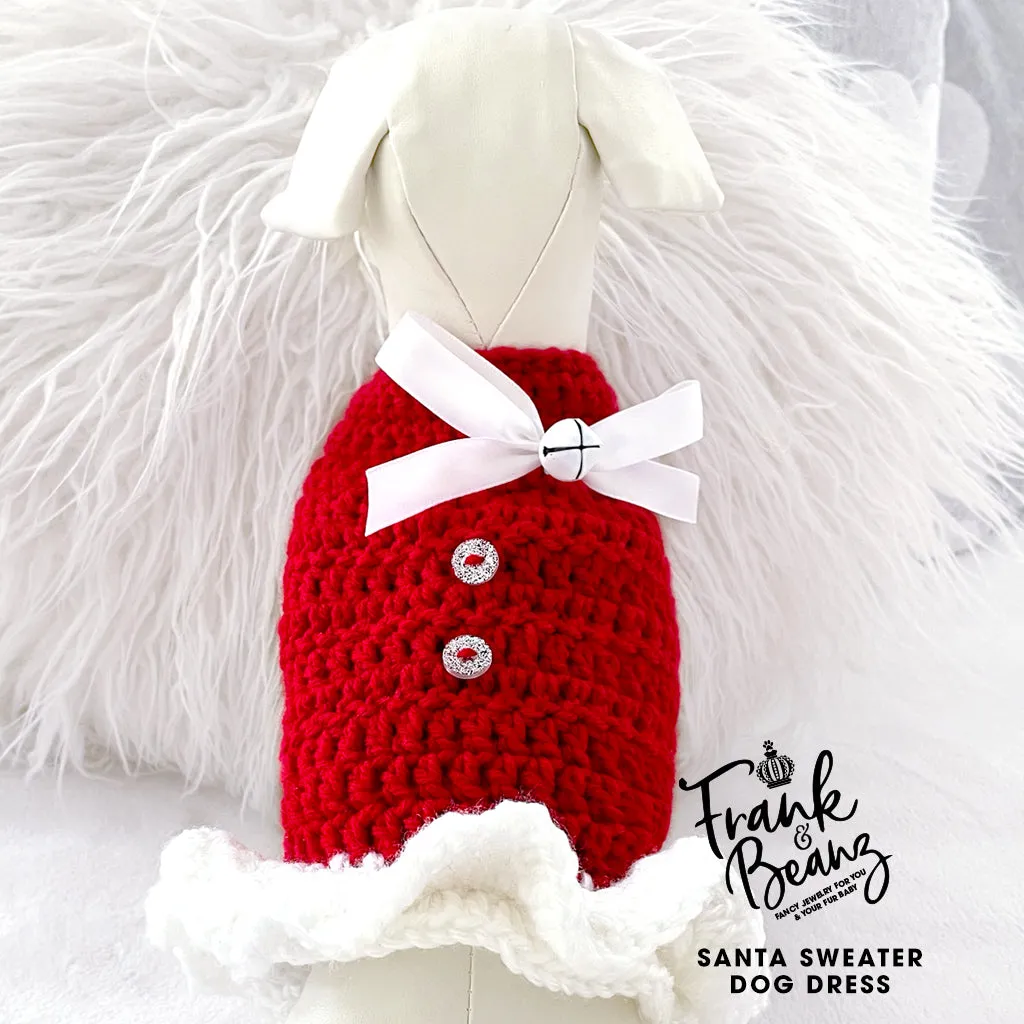 My Santa Crochet Knitted Dog Dress Christmas Sweater