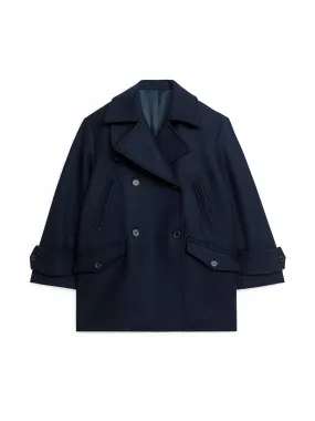 Navy wool blend pea coat