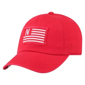 Nebraska Cornhuskers TOW Red "Flag 4" Crew Adj. Relax Hat Cap