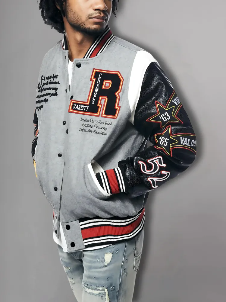 New Century Embroidered Varsity Jacket