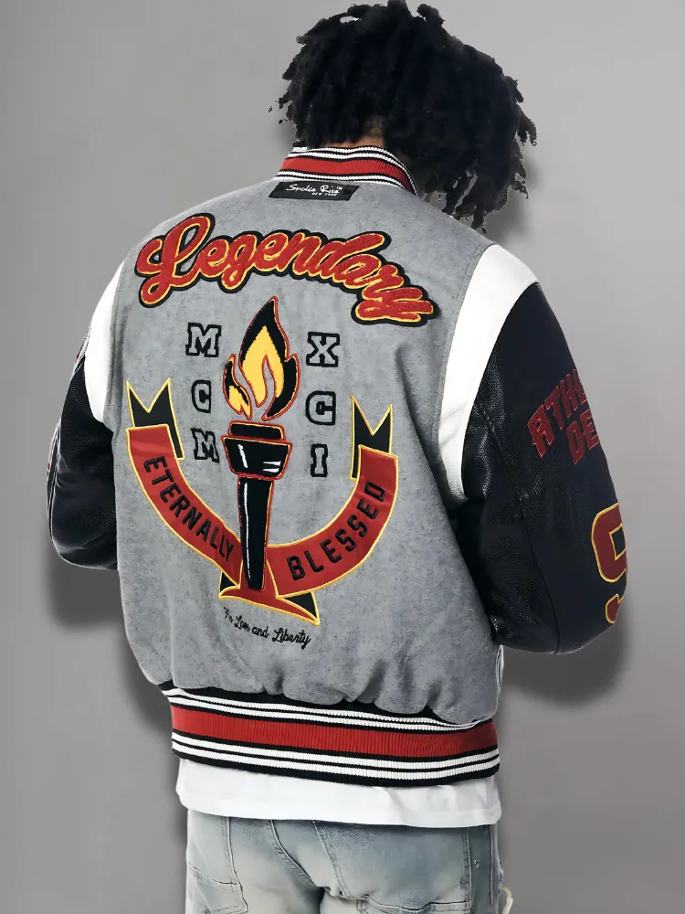 New Century Embroidered Varsity Jacket