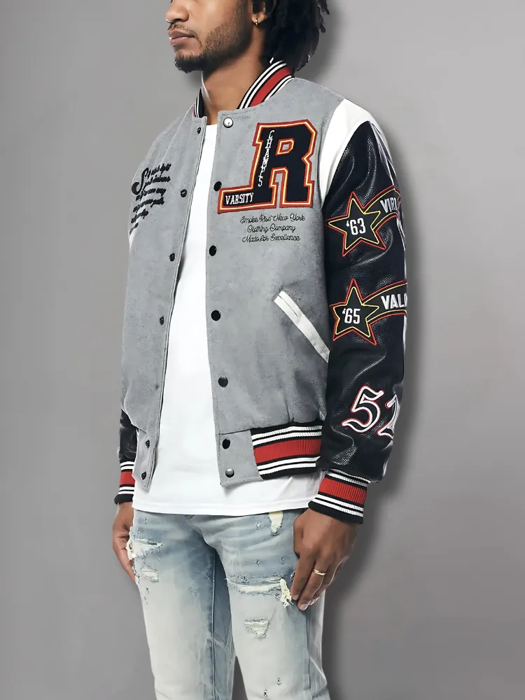 New Century Embroidered Varsity Jacket