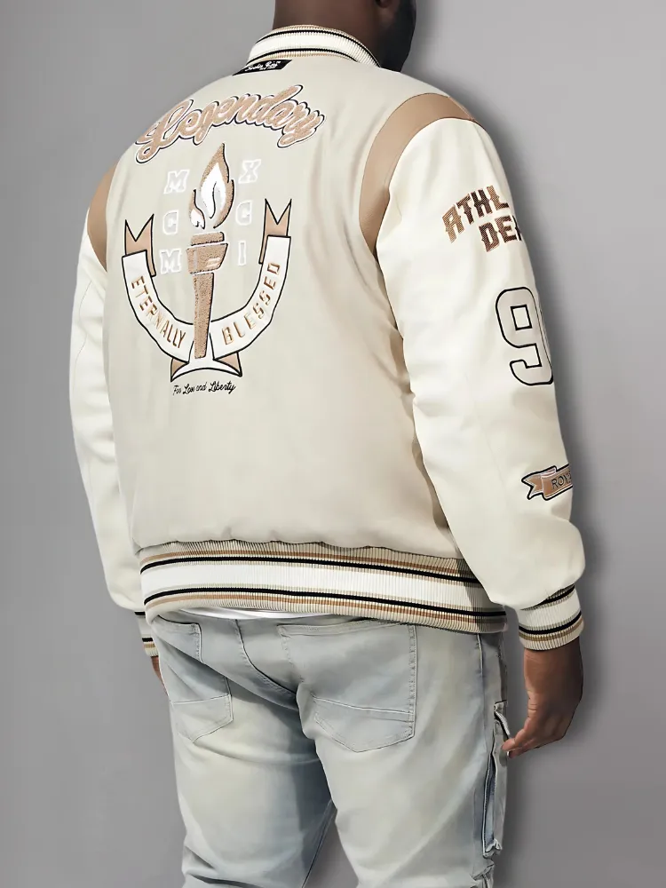 New Century Embroidered Varsity Jacket