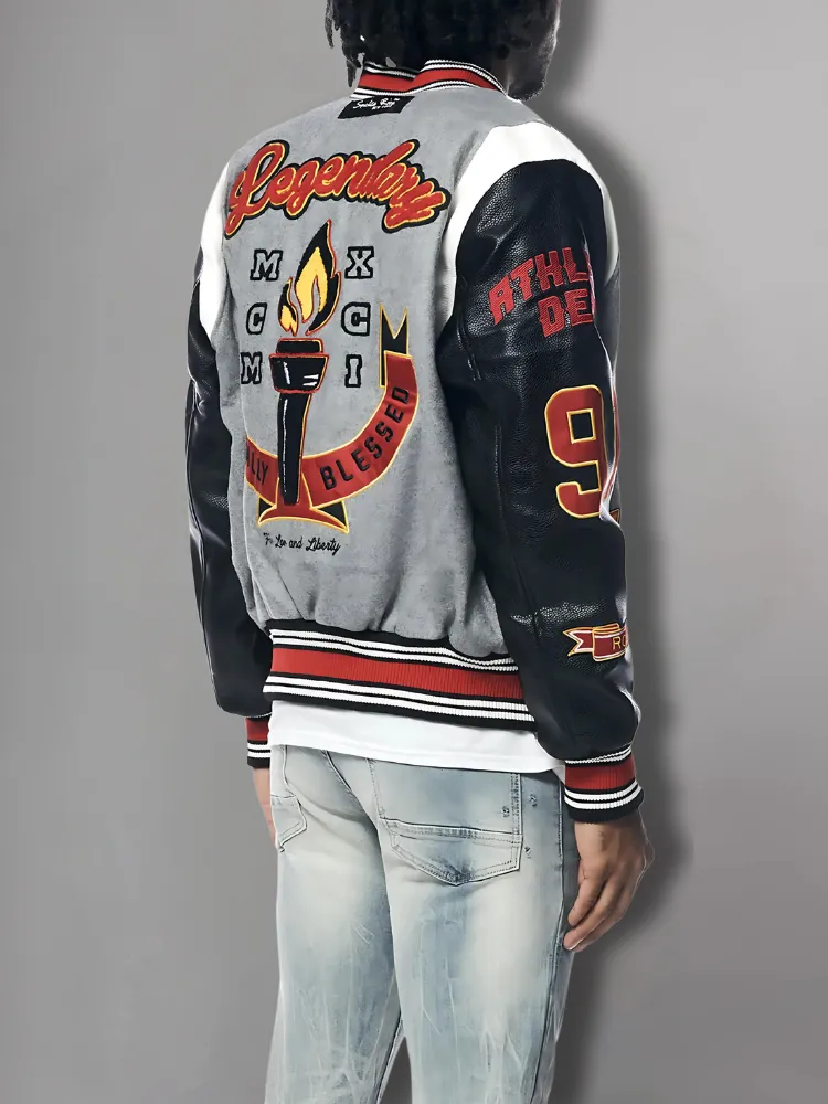 New Century Embroidered Varsity Jacket