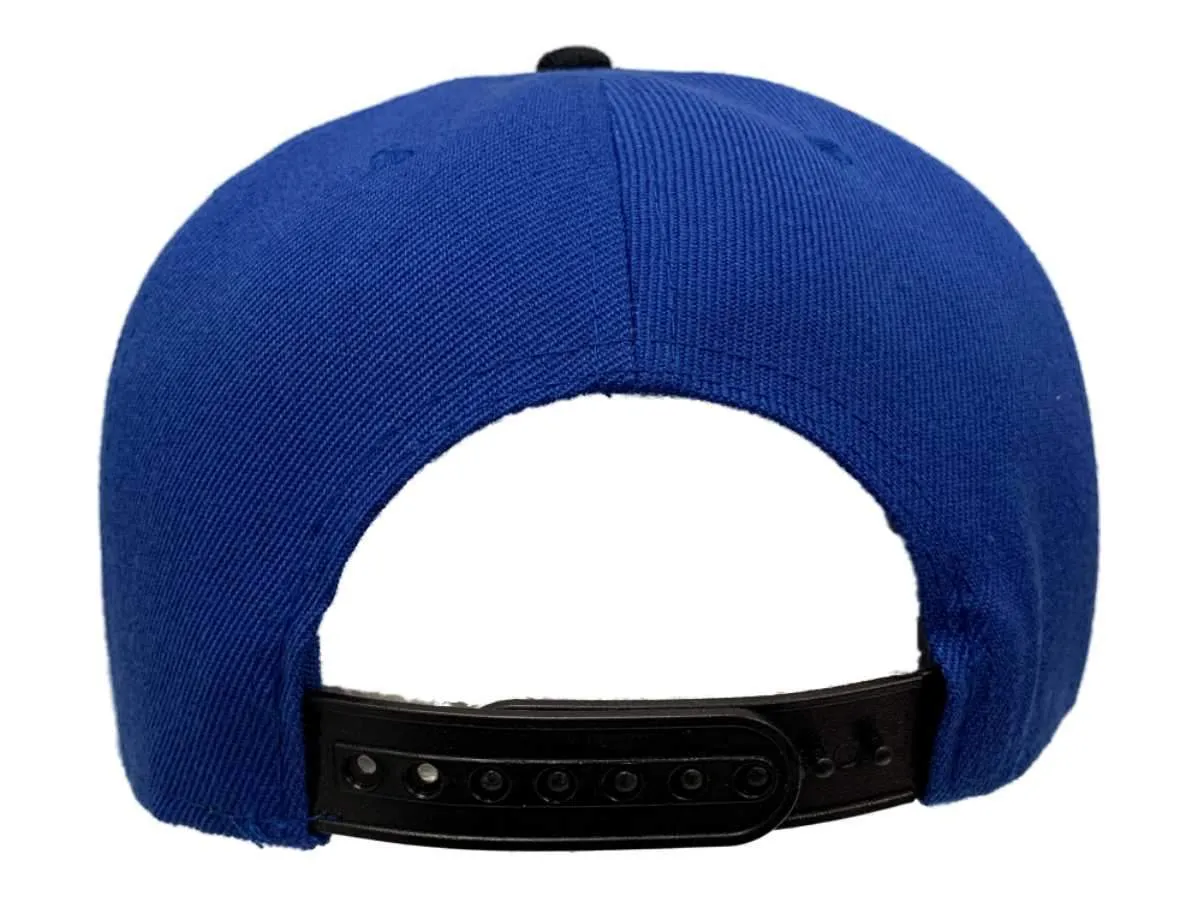 New York "NY" XM Blue & Black Structured Adjustable Snapback Flat Bill Hat Cap