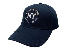 New York "NY" XM Navy & White Semi-Structured Adjustable Strap Hat Cap AA249