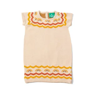 Oatmeal Fairisle Rainbow Short Sleeve Tunic Dress