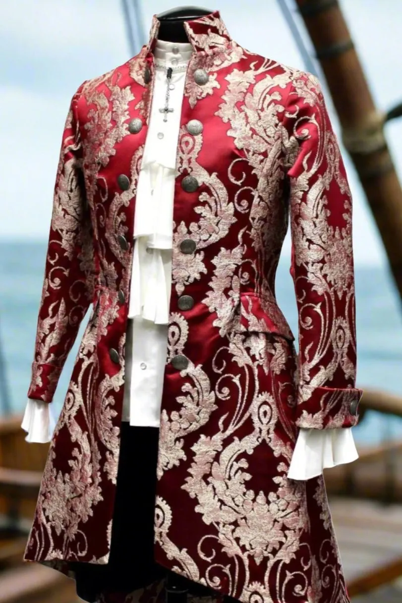 ORDER OF THE DRAGON COAT - BURGUNDY BROCADE