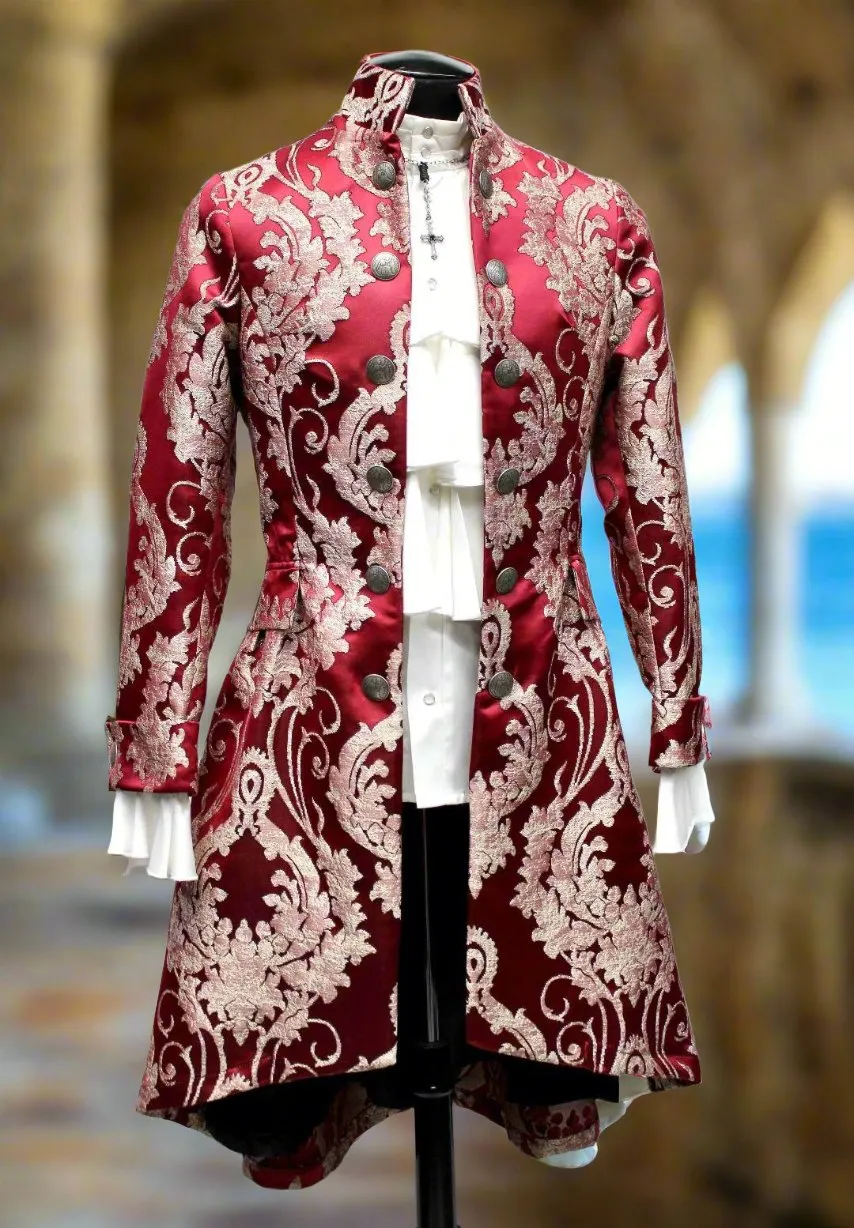 ORDER OF THE DRAGON COAT - BURGUNDY BROCADE