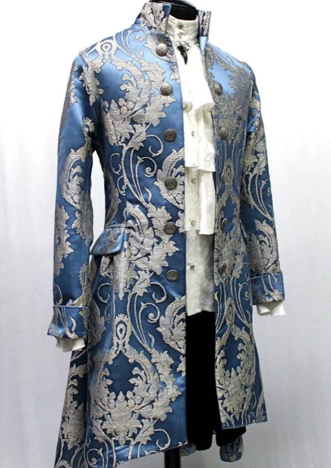 ORDER OF THE DRAGON COAT - ICE BLUE BROCADE