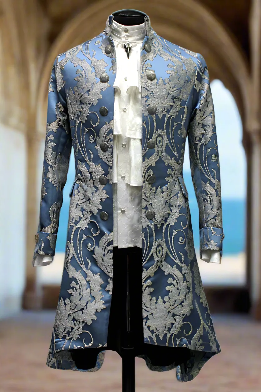 ORDER OF THE DRAGON COAT - ICE BLUE BROCADE