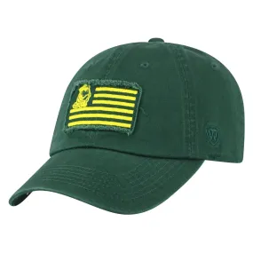 Oregon Ducks TOW Dark Green "Flag 4" Crew Adj. Relax Hat Cap