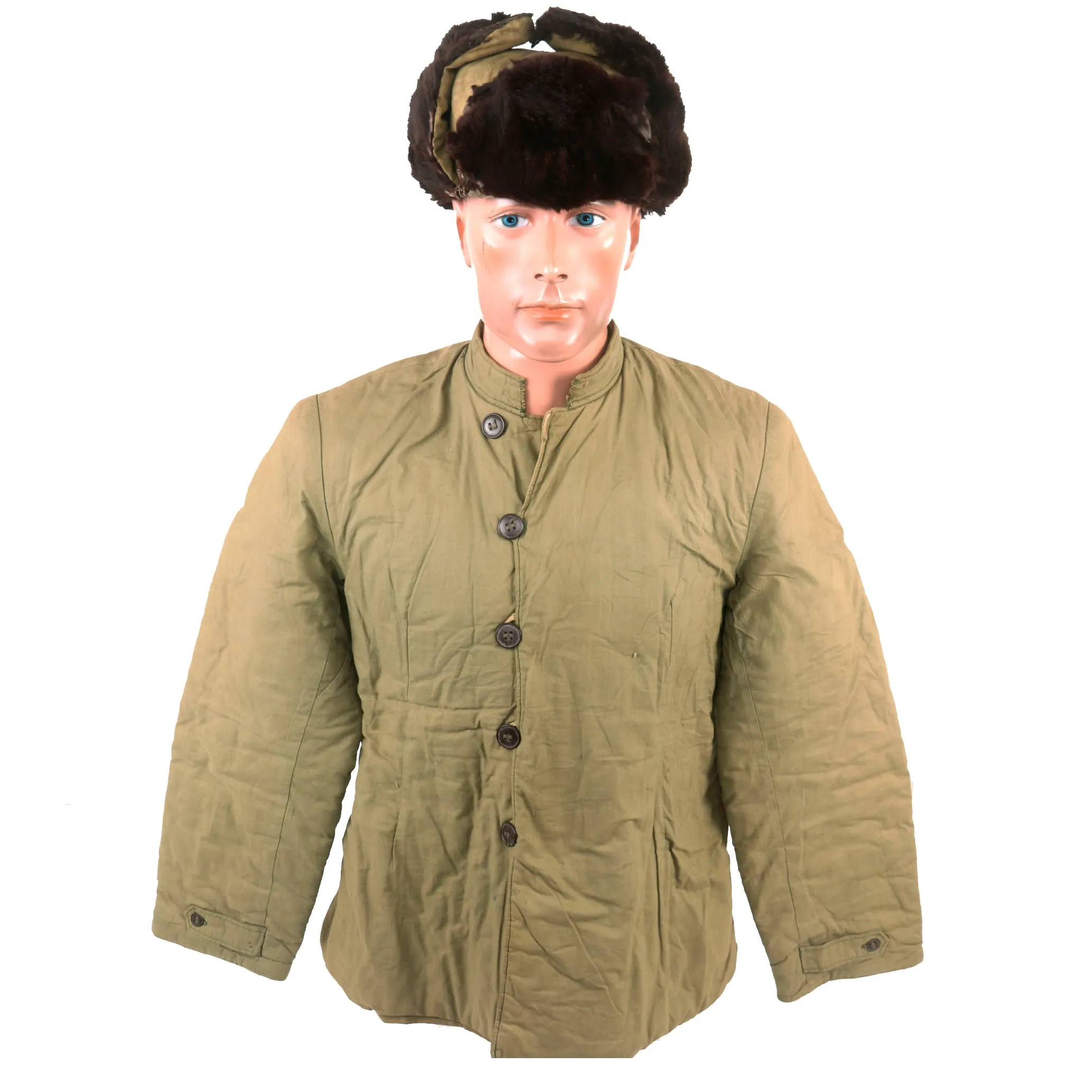 Original Chinese Korean War ChiCom Padded Jacket & Ushanka Style Winter Hat