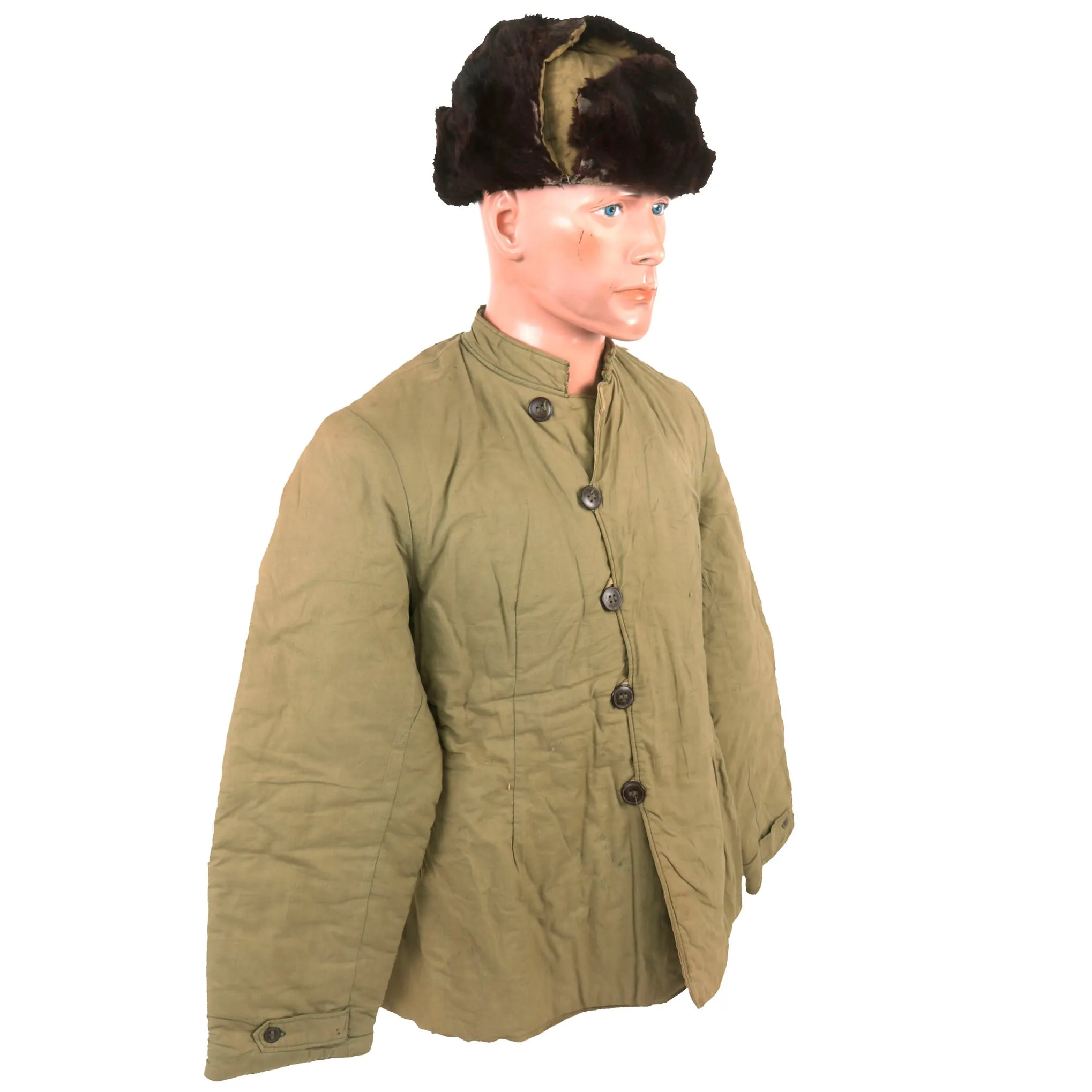 Original Chinese Korean War ChiCom Padded Jacket & Ushanka Style Winter Hat