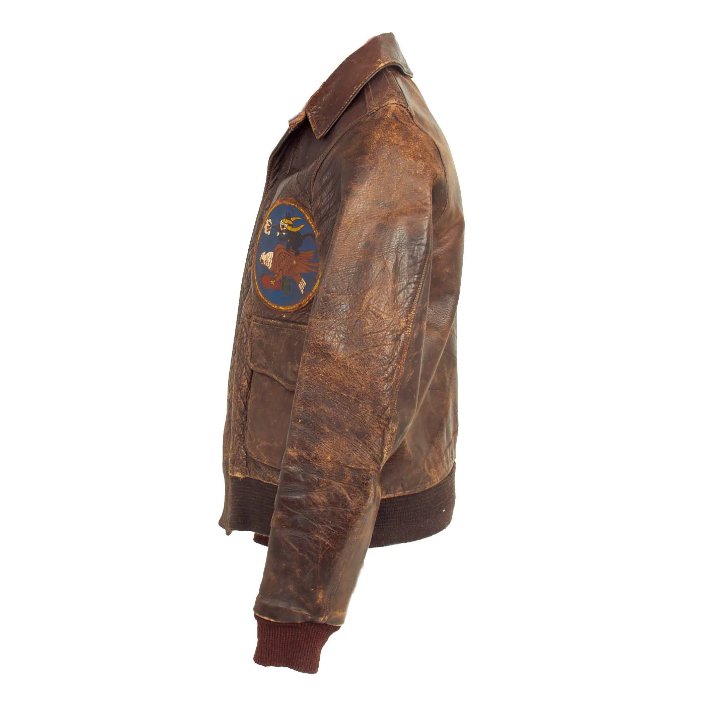 Original U.S. WWII Army Air Forces Type A2 Leather Flight Jacket With 319th Fighter Squadron Patch