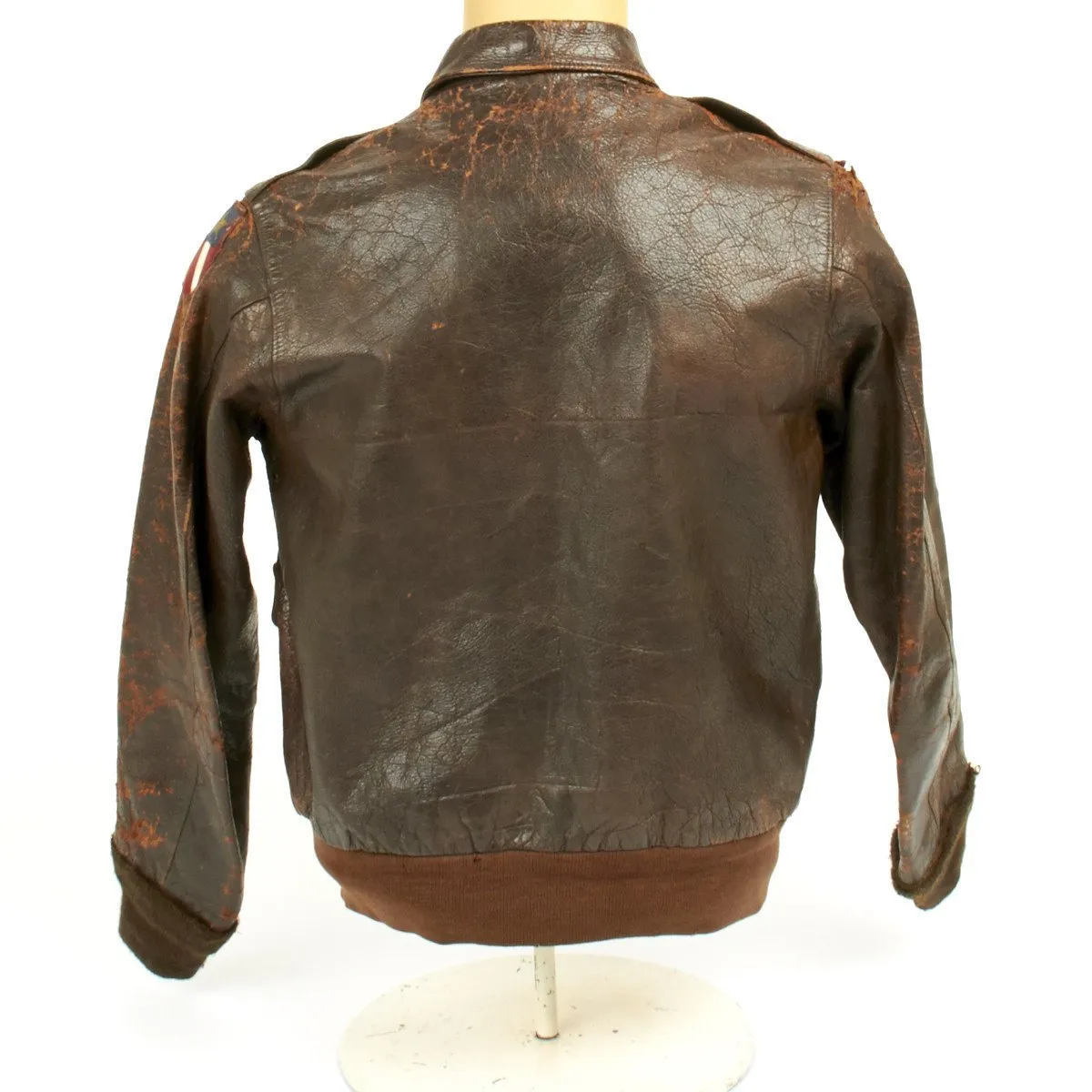 Original U.S. WWII China Burma India Theater A2 Leather Flight Jacket (Size 40)