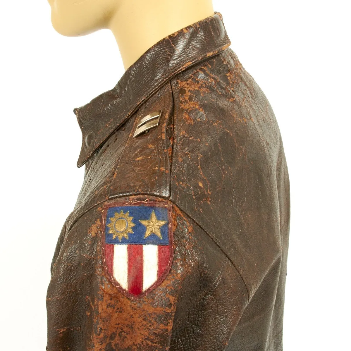 Original U.S. WWII China Burma India Theater A2 Leather Flight Jacket (Size 40)