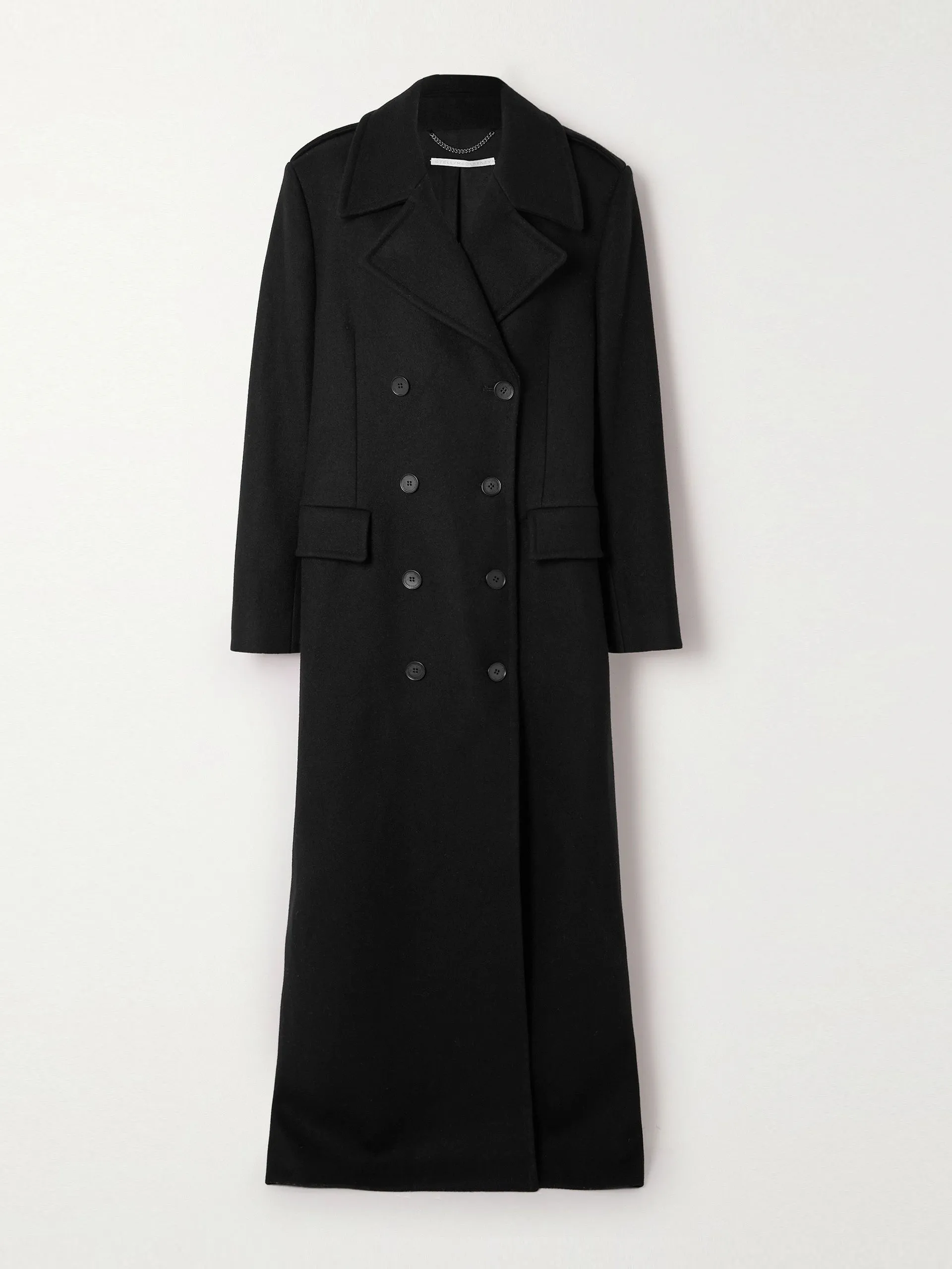 Oversized black wool coat