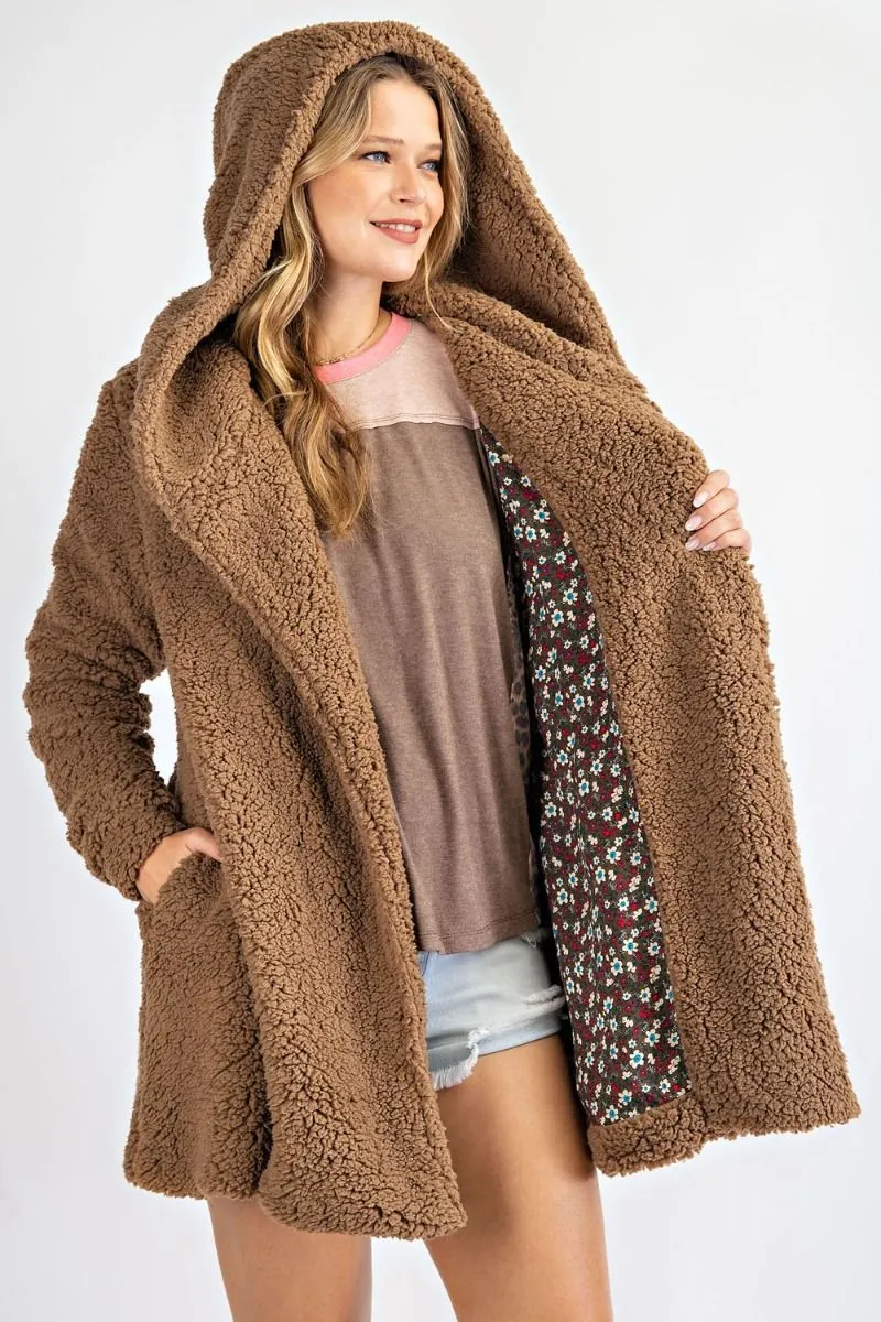 Oversized Willow Soft Faux-Fur Hoody Jacket Coat