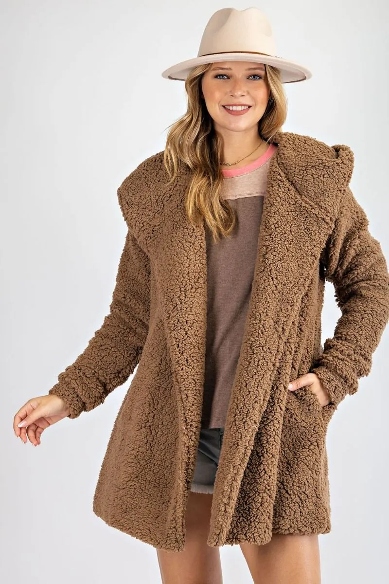 Oversized Willow Soft Faux-Fur Hoody Jacket Coat